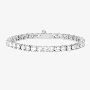 Melinda Maria Grand Heiress Tennis Bracelet Silver  CZ Diamondettes 7.5” NEW